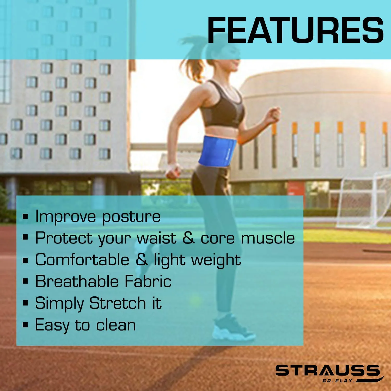 Strauss Elastic Waist Support and Patellar Knee Support (Free Size)