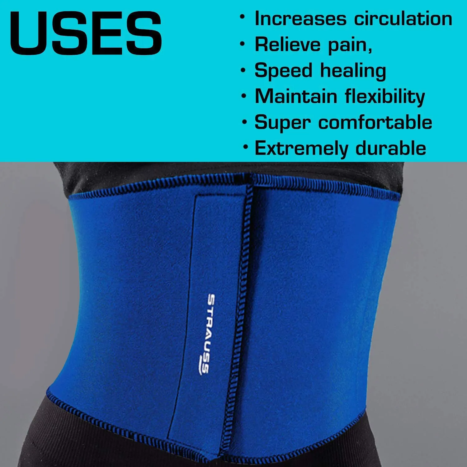 Strauss Elastic Waist Support and Patellar Knee Support (Free Size)