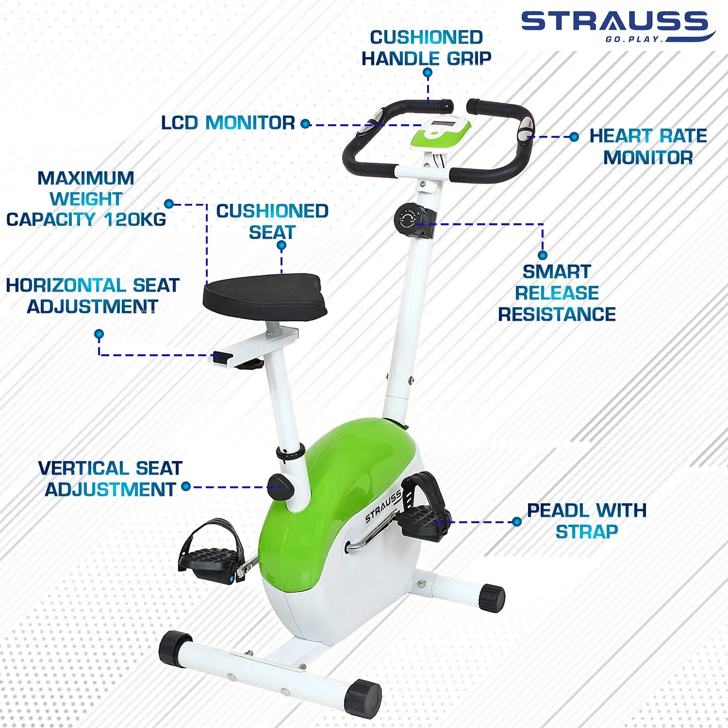 Strauss Exercise Magnetic Bike With Back Seat