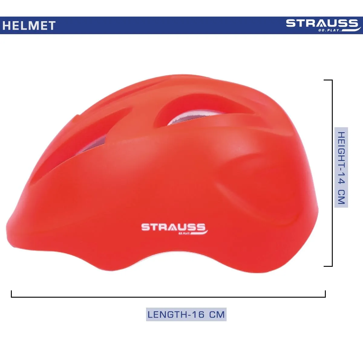 Strauss GlideX Cycling Helmet | Light Weight with Superior Ventilation | Mountain, Road Bike & Skating Helmet with Premium EPS Foam Lining | Ideal for Adults and Kids,(Red)