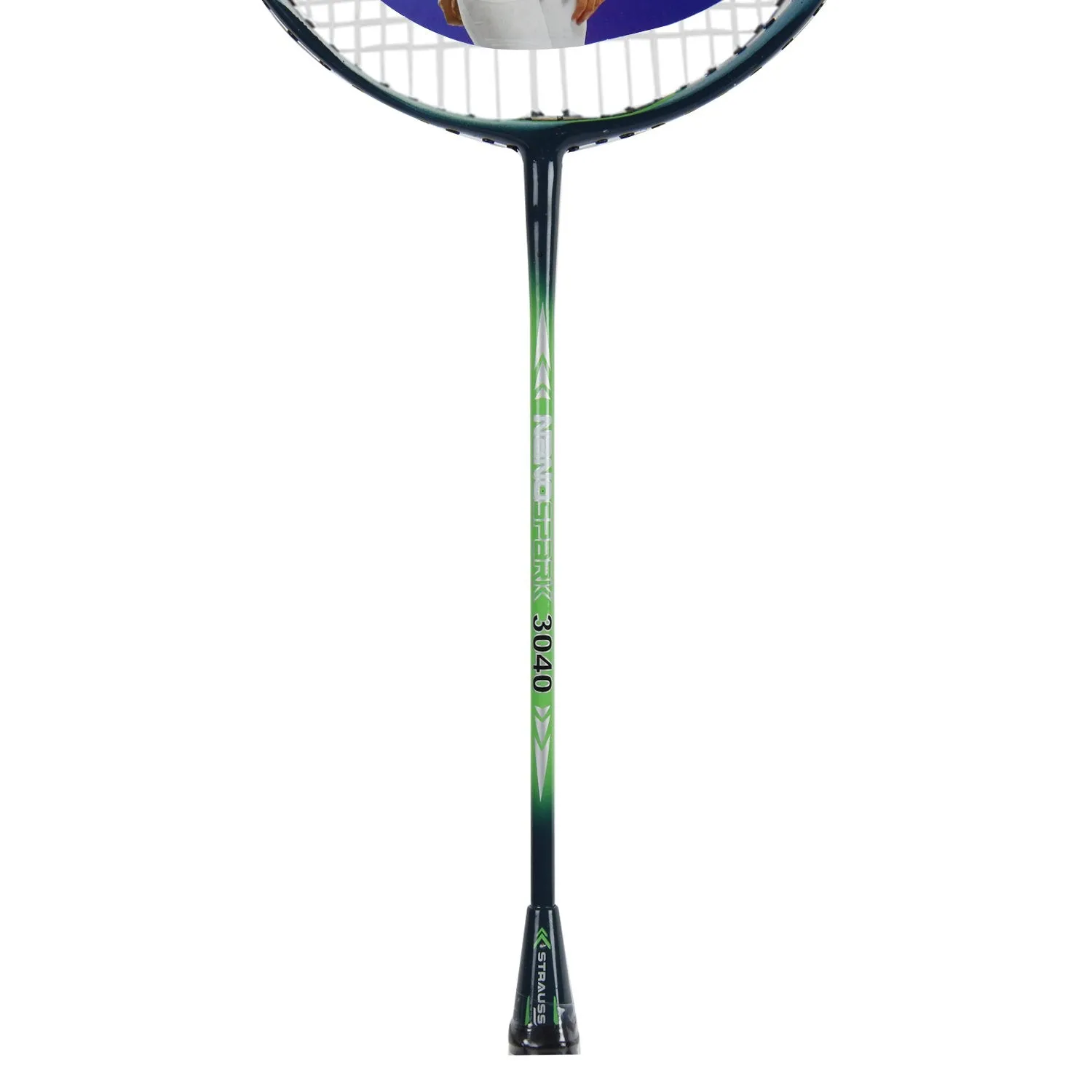 Strauss Nano Spark Badminton Racquet with Full Cover(Green)