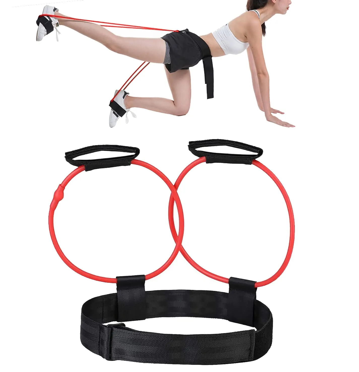 Strauss Resistance Exercise Tube | Resistance Tube for Exercise and Workout | Hip Band for Stretching, Squats, Legs, Thigh, Glutes and Hip Toning Workout | Ideal for Men & Women (Red)