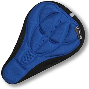 Strauss Saddle Seat Cover with Anti-Slip Granules & Soft, Thick Padding | Superior Comfort, Breathable Design | Comes with Adjustable Rope Straps & Fits all Cycles, (Blue)