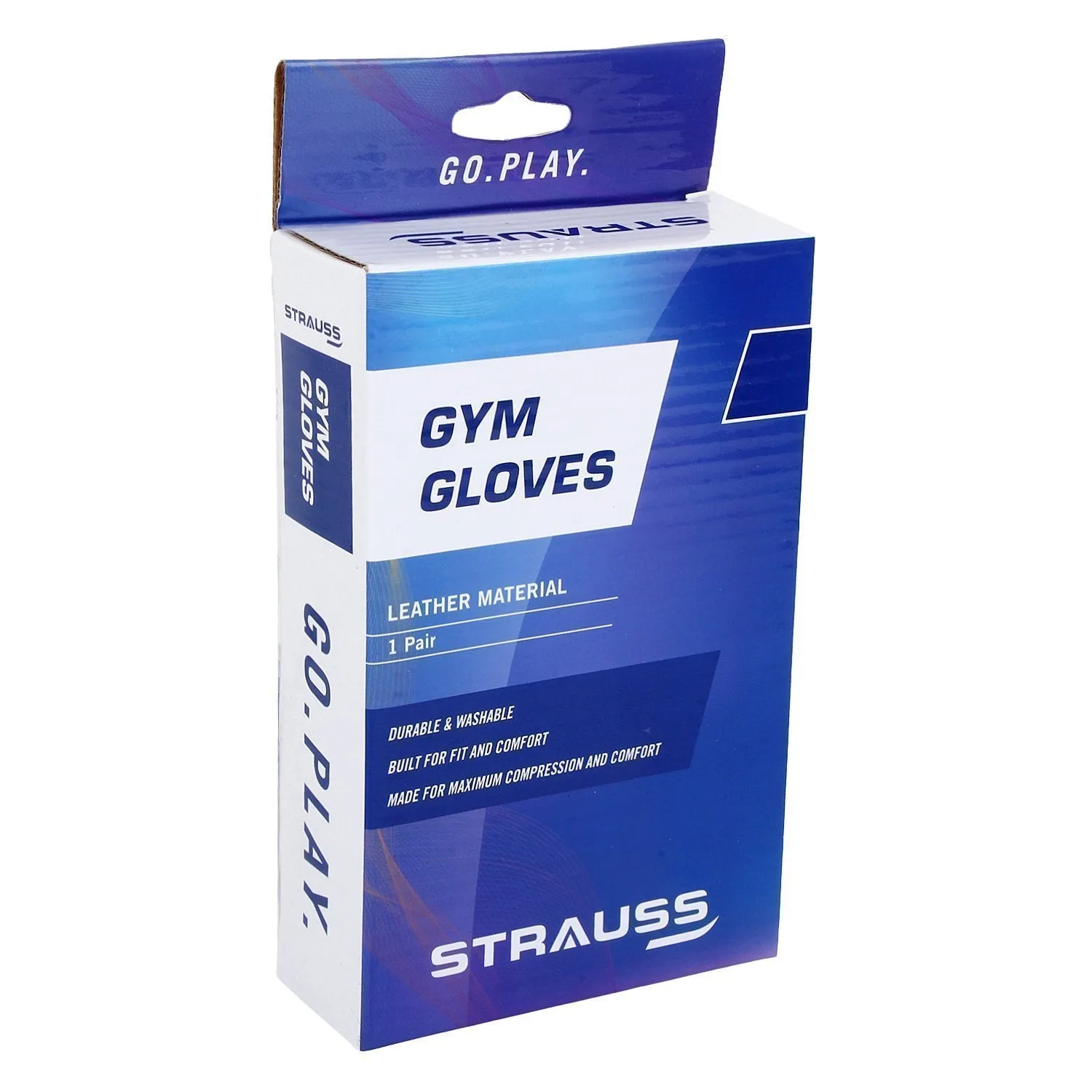 STRAUSS Stretch-Back Gym Gloves with Leather Palm, (Medium)