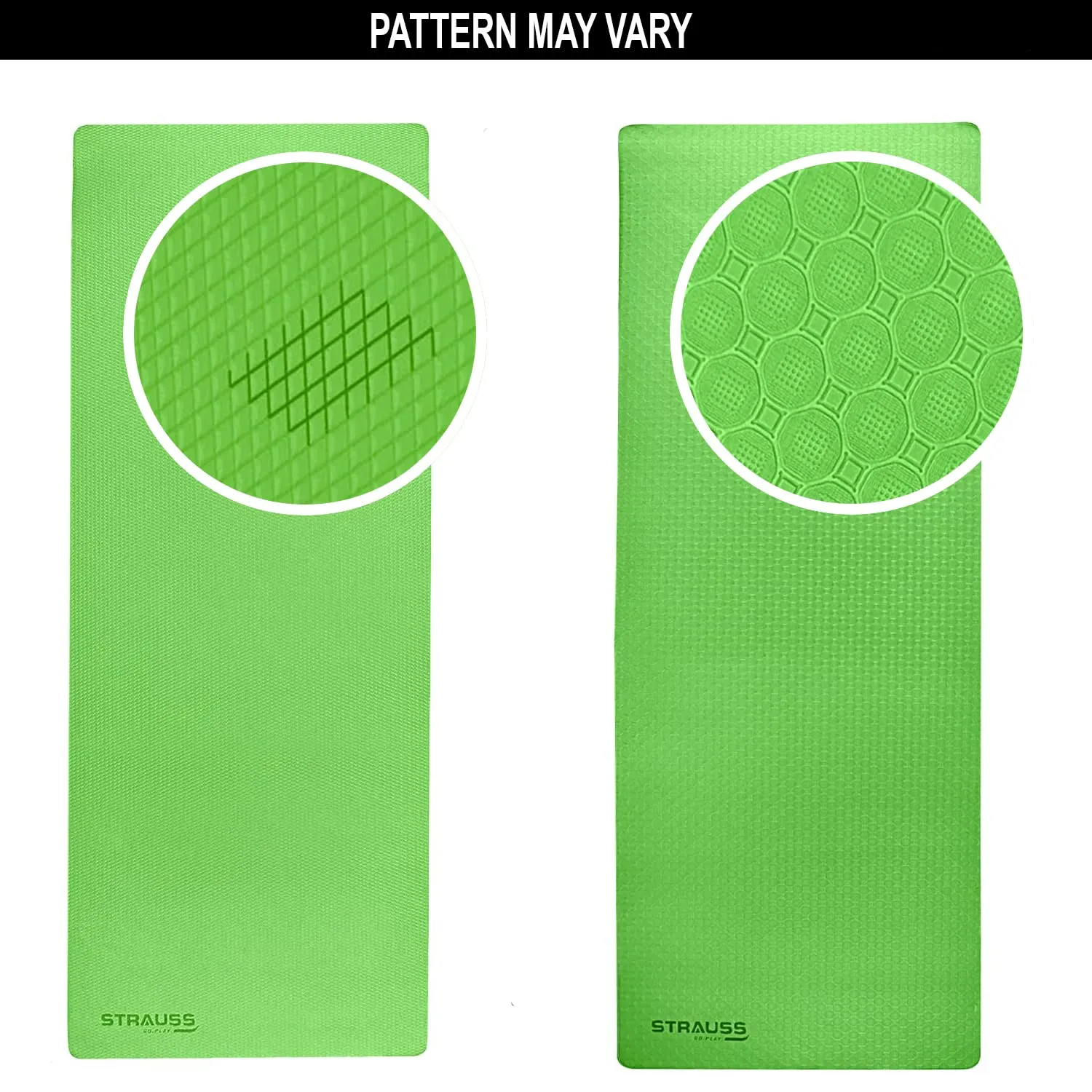 STRAUSS TPE Dual Layer Yoga Mat| Exercise Mat for Yoga,Pilates & Gym| Lightweight & Eco-Friendly Material | Yoga Mat for Women and Men |Ideal for Home Gym Workout |Includes Carry Bag | 4MM,(Green)