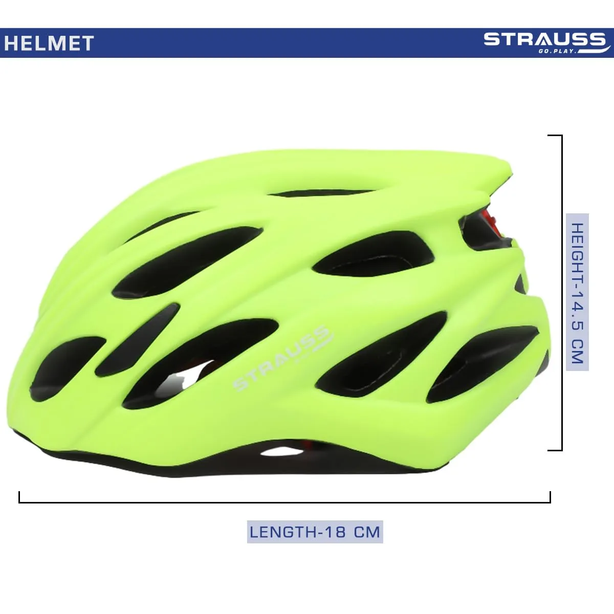 Strauss Veloguard Cycling Helmet | Light Weight with Superior Ventilation | Mountain, Road Bike & Skating Helmet with Premium EPS Foam Lining | Ideal for Adults and Kids, (Light Green)