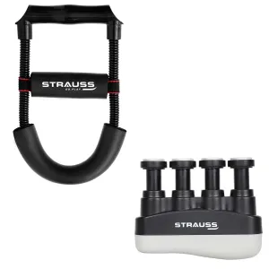 Strauss Wrist Exerciser, Black and Adjustable Finger Hand Grip, Black