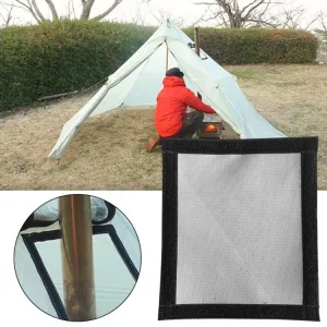 Tent Firewood Stove Chimney Fireproof Anti-Scalding Protective Cover(Grey)