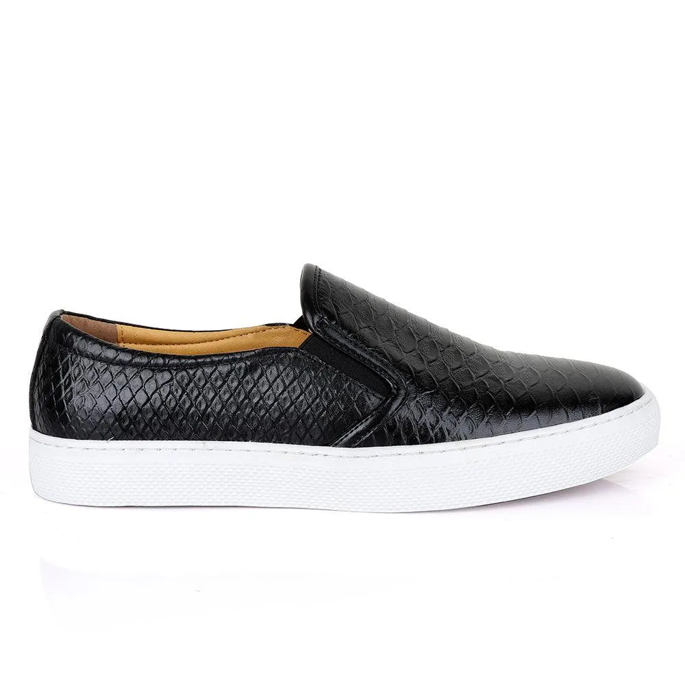 Terry Taylors Exotic Design Flat Black Sneakers Shoe