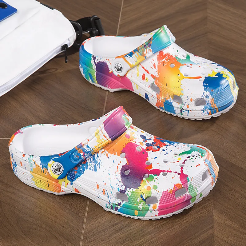 The Summer Gorgeous Crocs Tie Dye Women and Men Sport Sandals