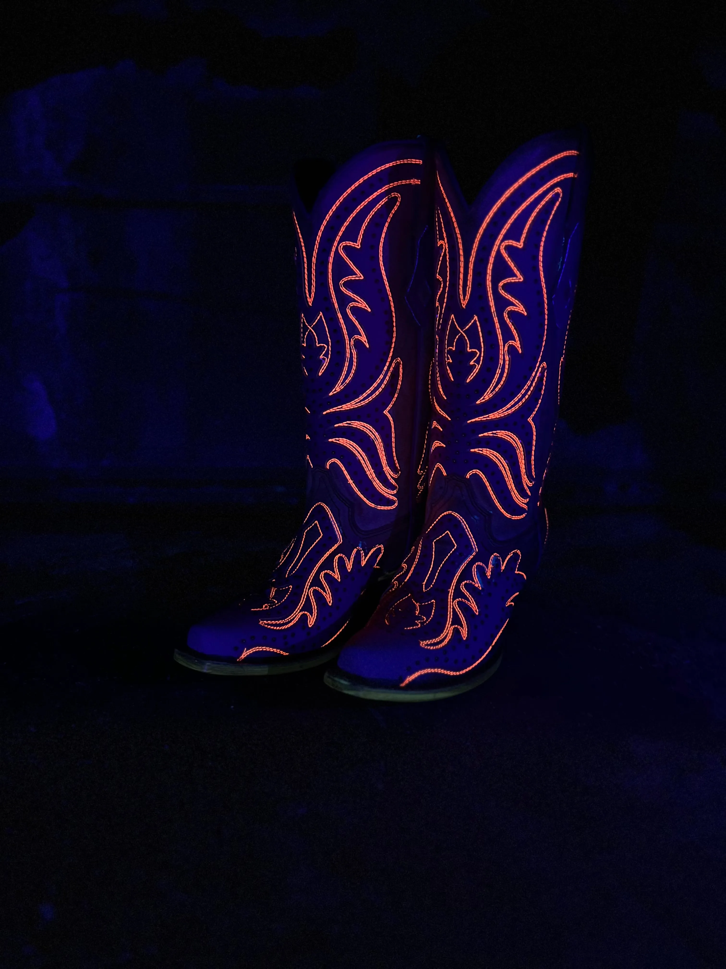 The Vivid Neon Black Light Boots