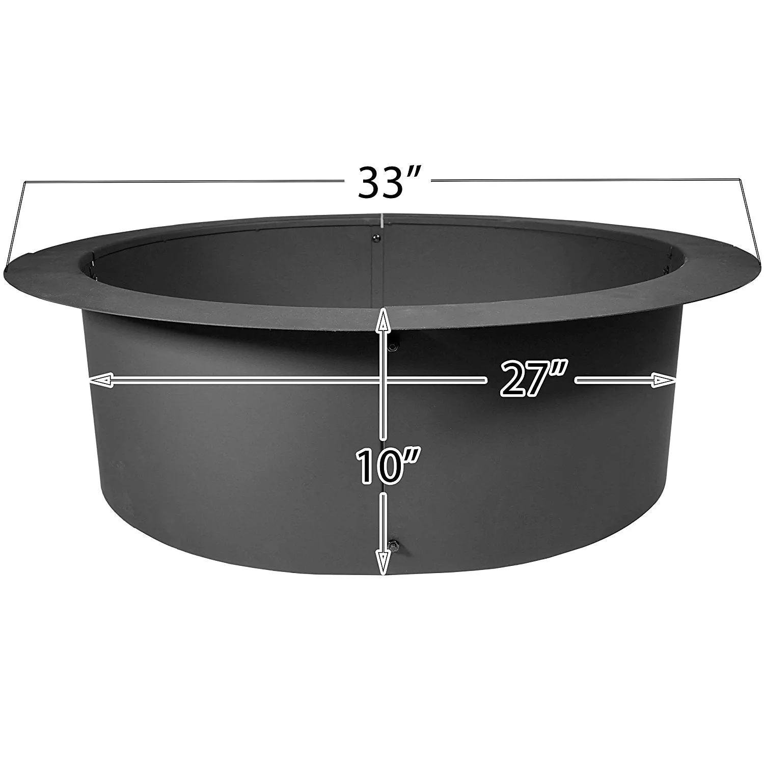 Titan 33&quot; 38&quot; 46&quot; Diameter Steel Fire Pit Liner Ring Heavy Duty In-Ground