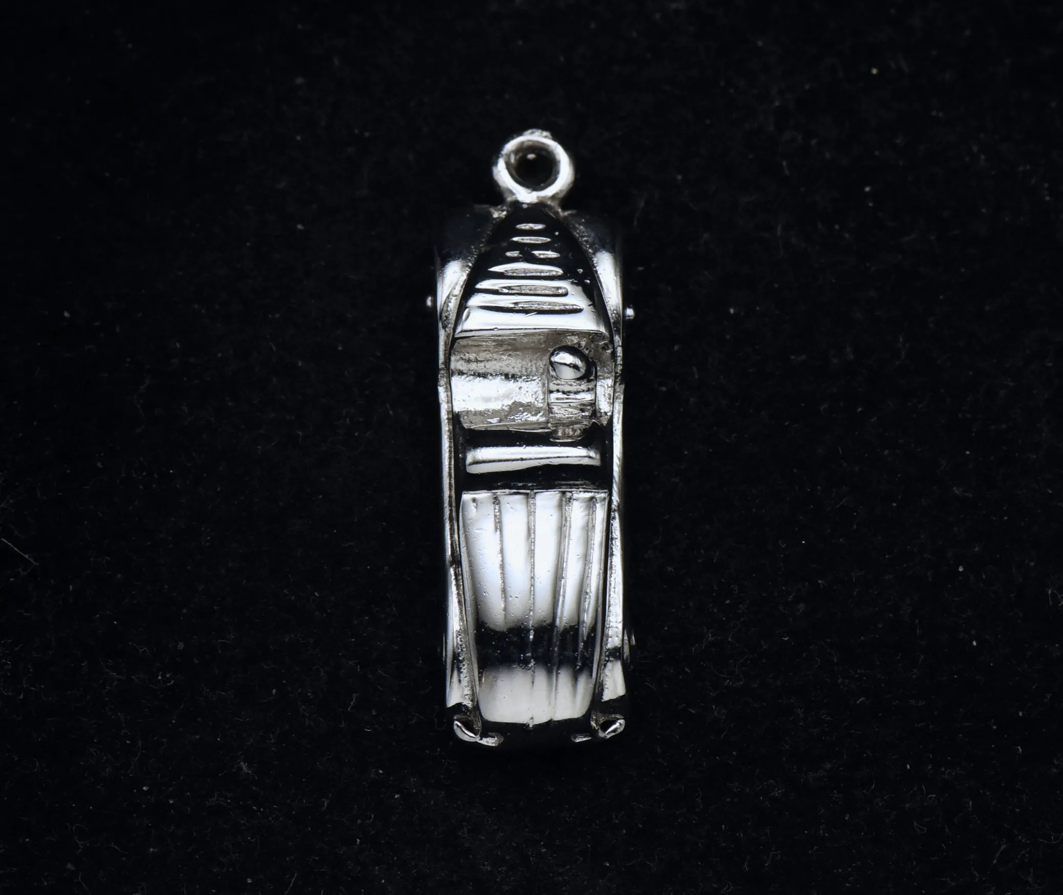 Vintage Old Roadster Car Silver Tone Metal Charm