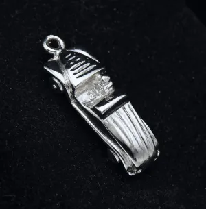 Vintage Old Roadster Car Silver Tone Metal Charm