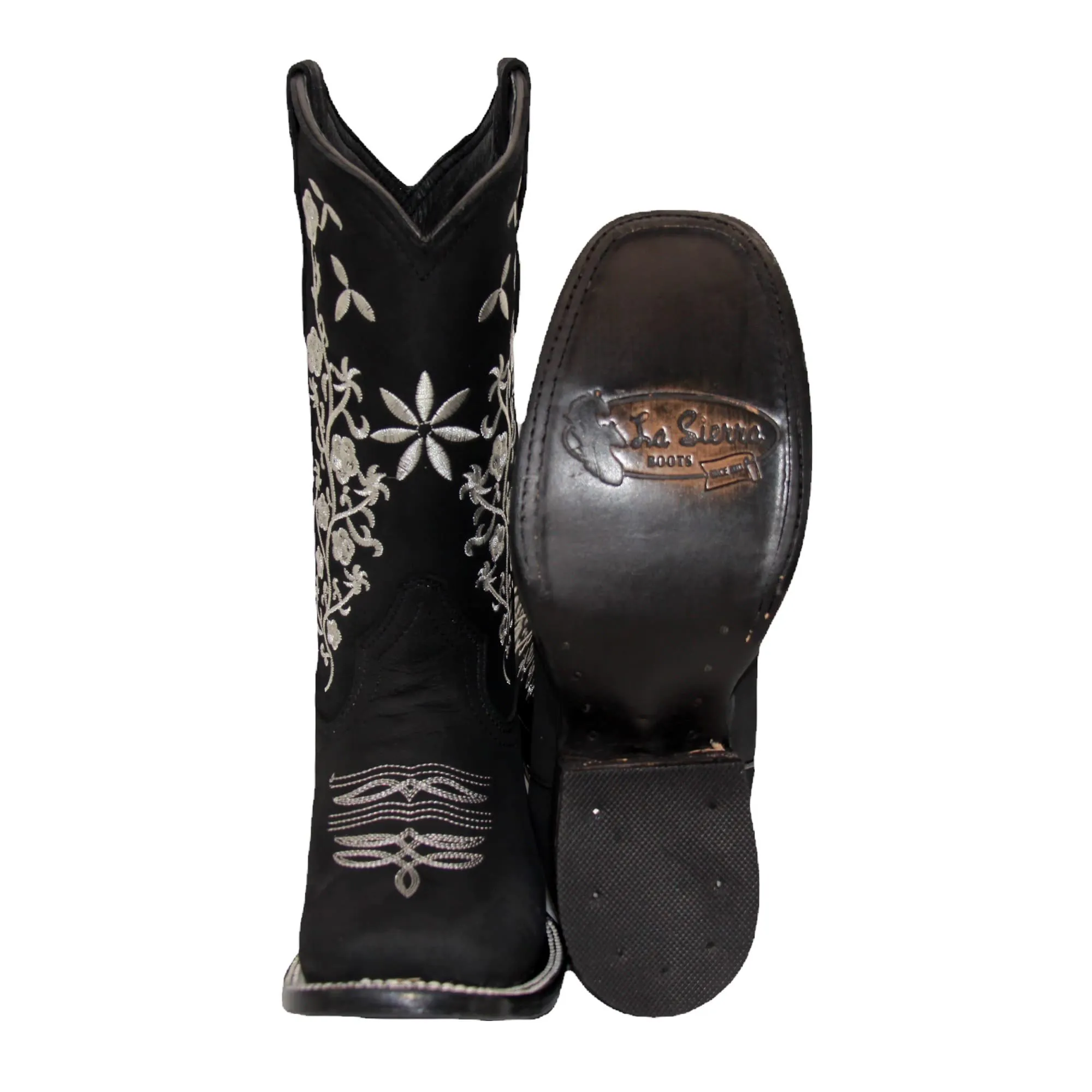 Women’s Floral Embroidered Square Toe Mid Calf Western Boot