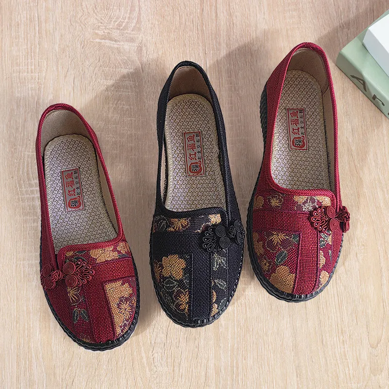 Women's Leap Moon Mother Old Beijing Cloth Canvas Shoes