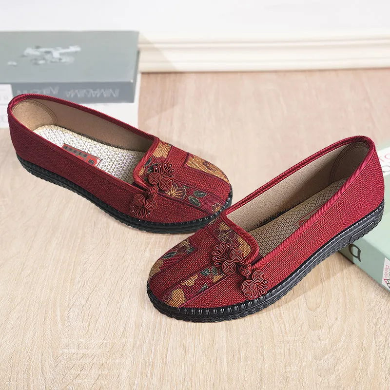 Women's Leap Moon Mother Old Beijing Cloth Canvas Shoes