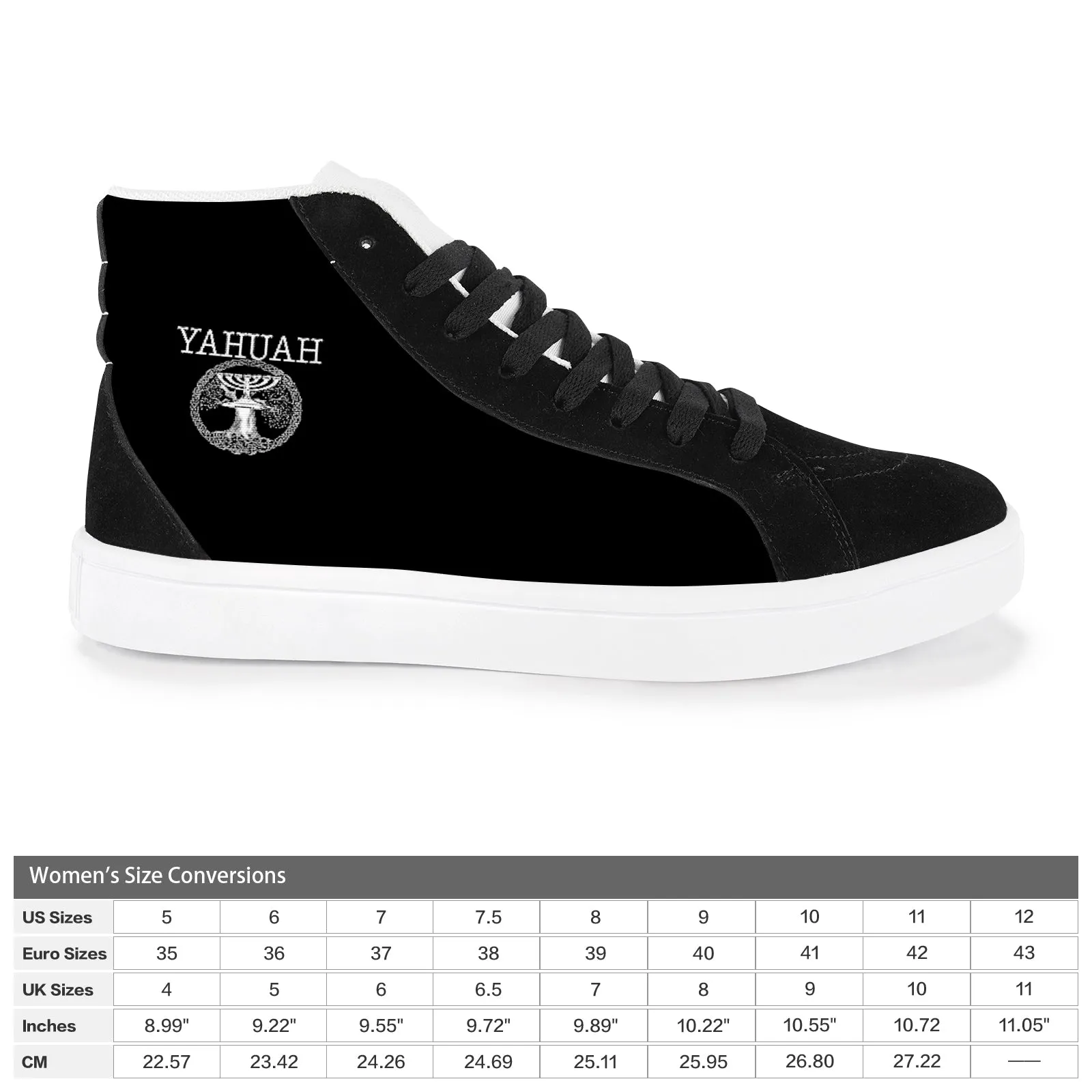 Yahuah-Tree of Life 02-06 Yin Yang Ladies Capricornus High Top Splicing Canvas Shoes