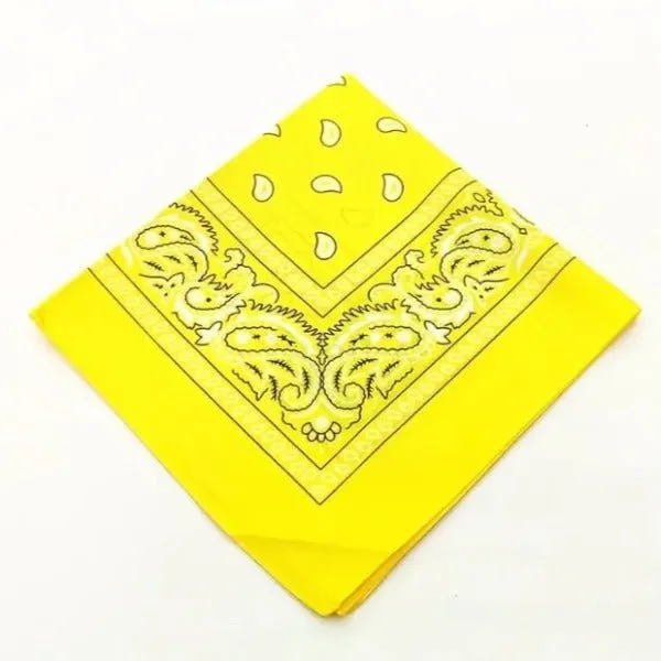 Yellow Paisley Print Bandana