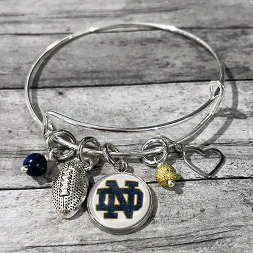 Your Favorite Sports Team Custom Silver Bangle Charm Bracelet